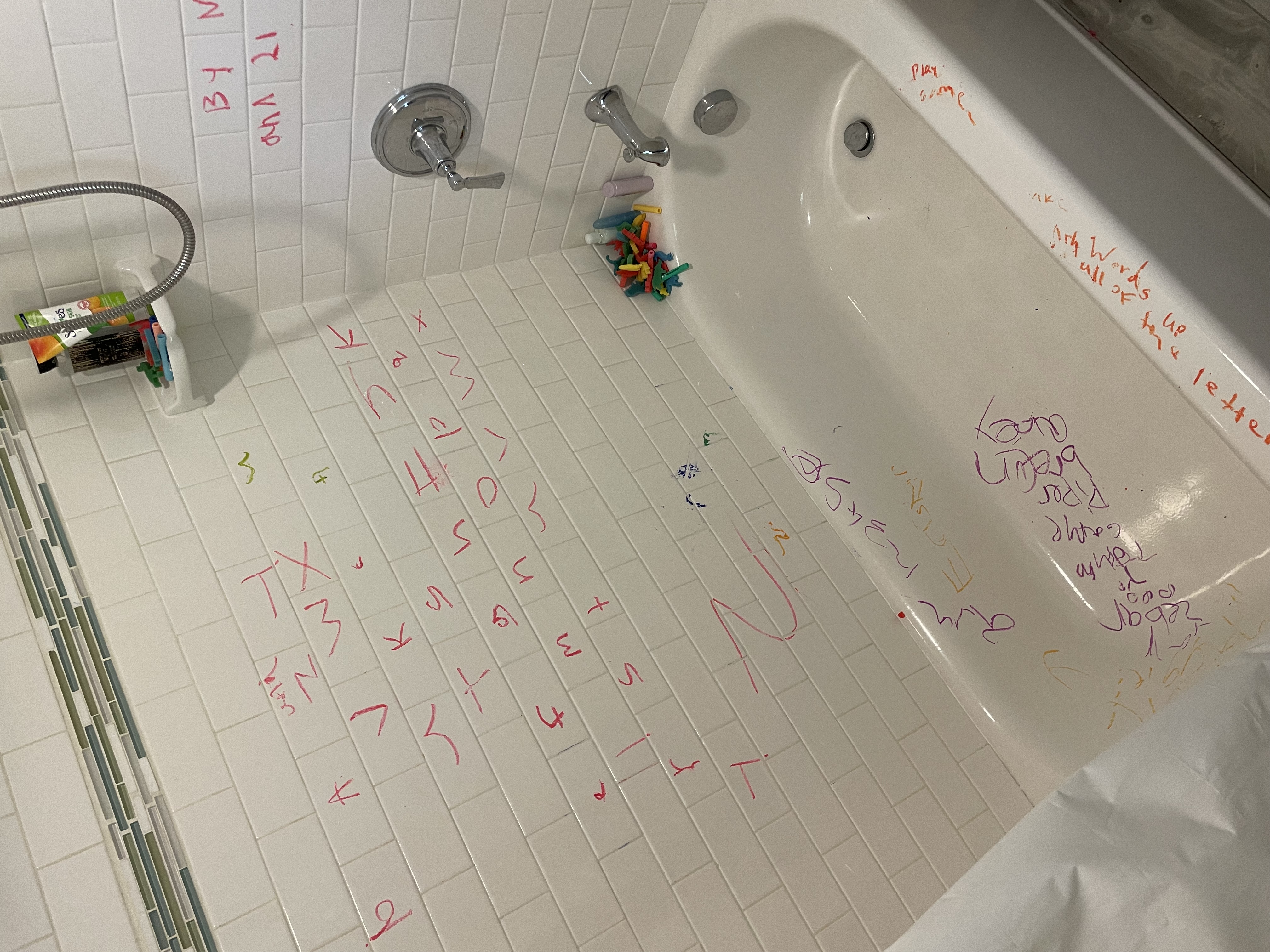 Bathroom tiles before cleaning
